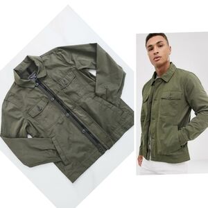 NEW Abercrombie & Fitch Dark Green Military Field Utility Jacket Sz S